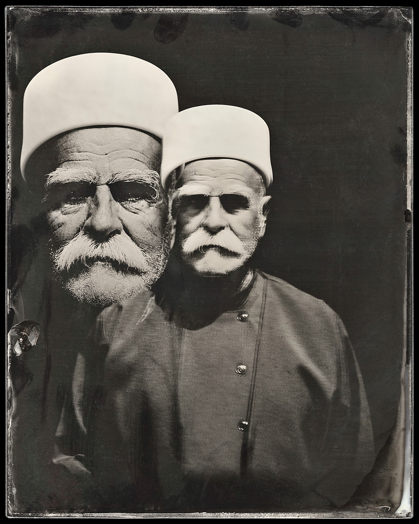 monochrome portrait of an elderly Druze man