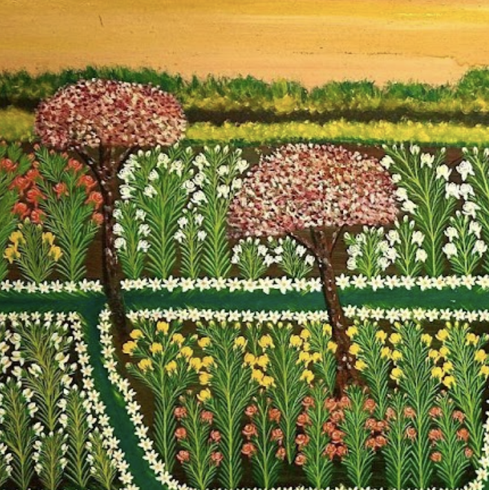 Detail of Khalil Zgaib, Untitled, Oil on panel, 60 x 100 cm